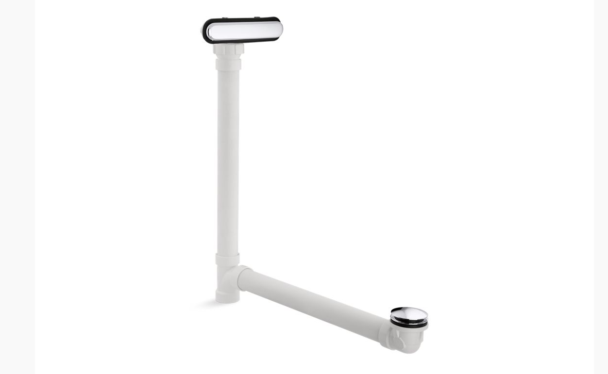 Kohler K-7272-CP Clearflo PVC Slotted Overflow Drain for Extra Deep Bathtubs Polished Chrome