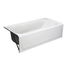 MauiCast 6030 Porcelain Enamel Alcove Right-Hand Drain Bathtub in White  60