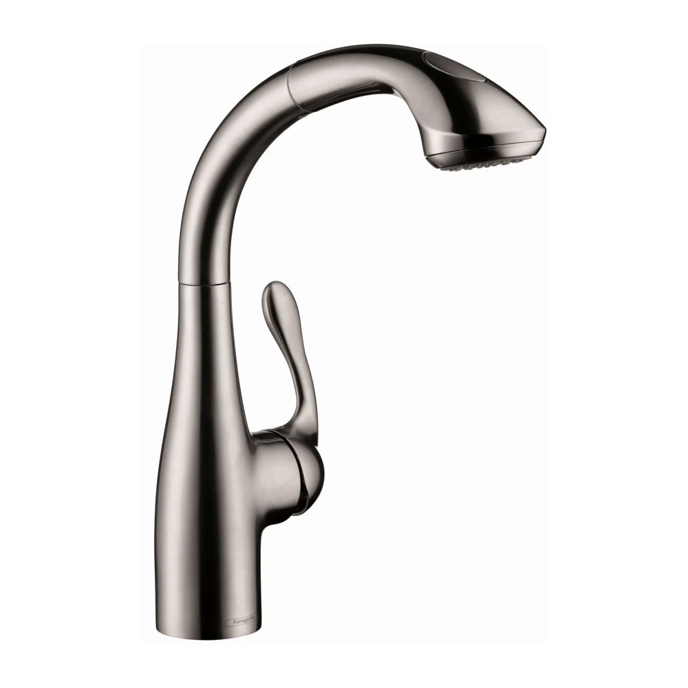 Allegro E SemiArc Kitchen Faucet, 2-Spray Pull-Out, 1.75 GPM Steel Optik