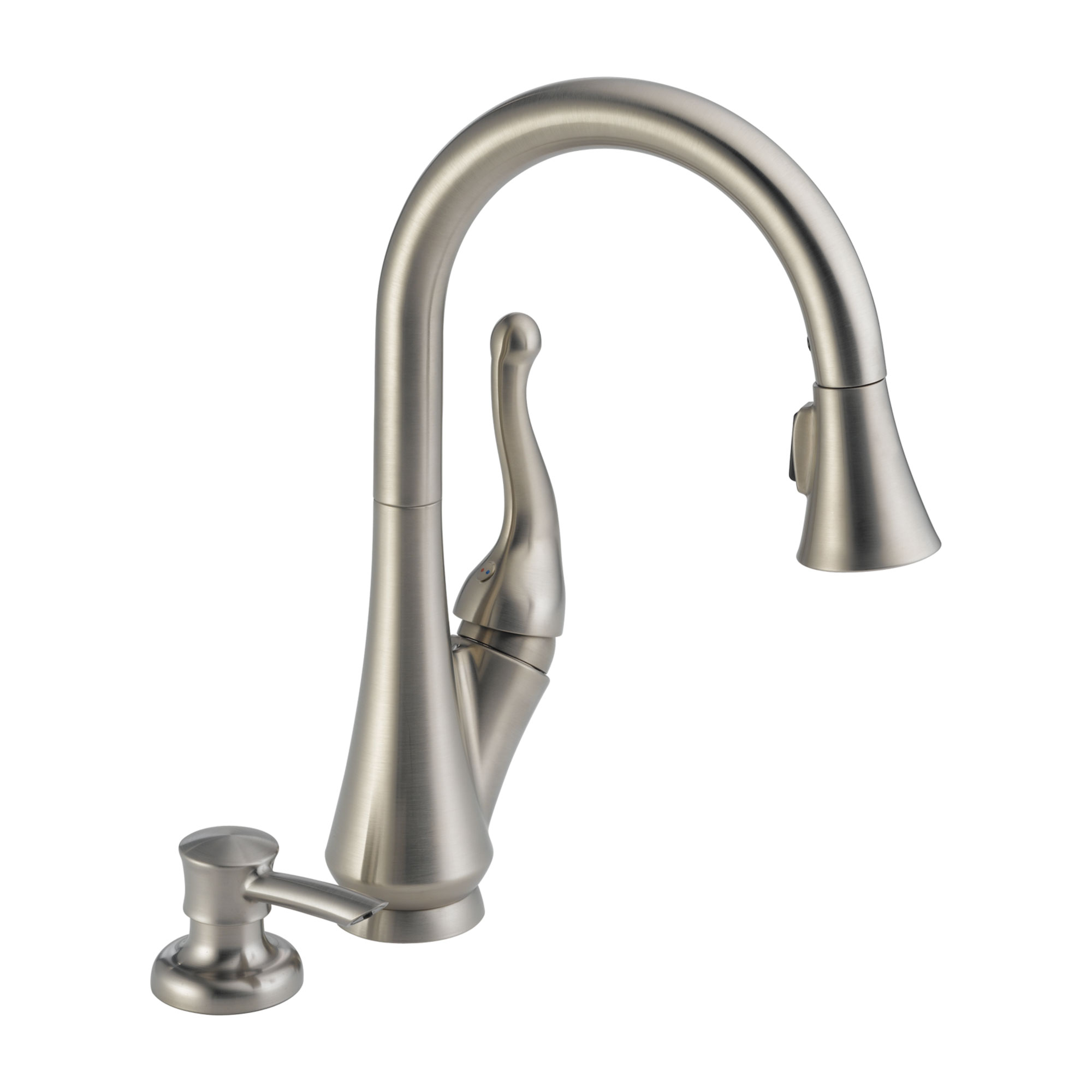 Single Handle Pull-Down Kitchen Faucet with Soap Dispenser