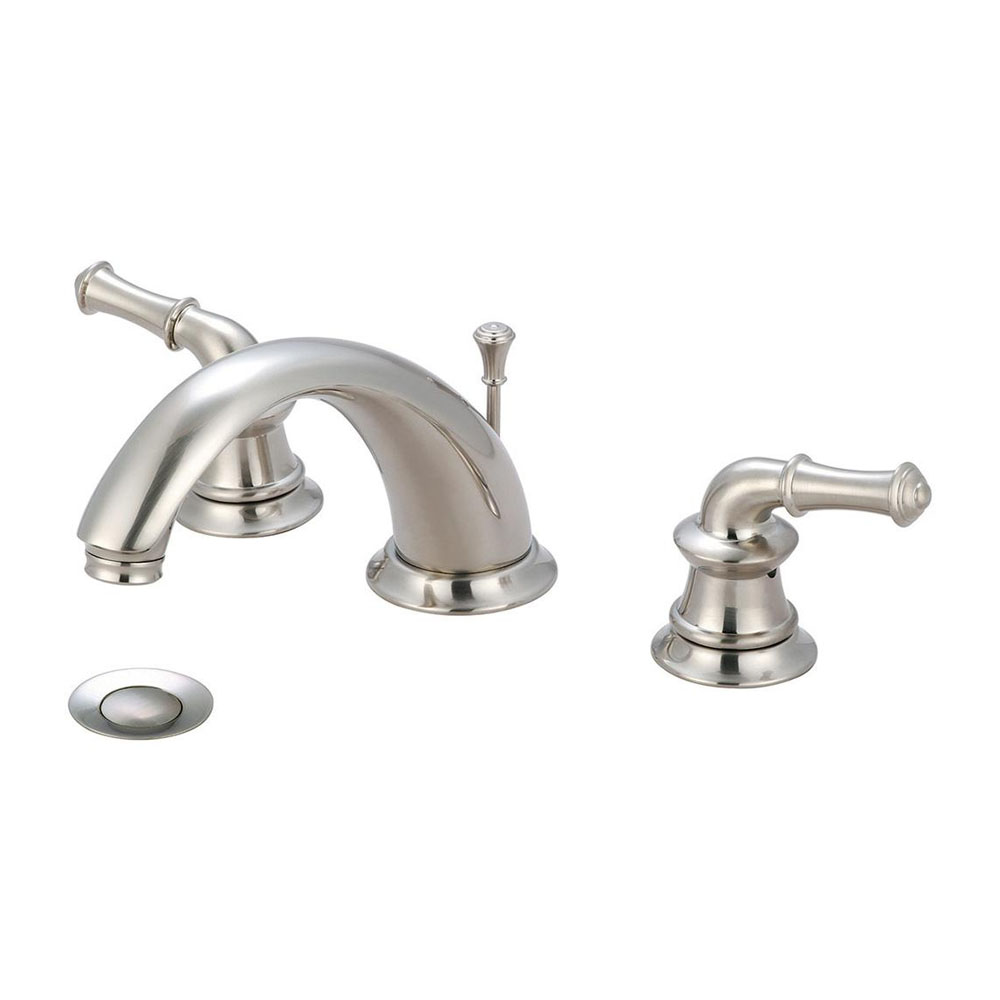 Two Handle Lavatory Widespread Faucet in a PVD Brushed Nickel Finish
