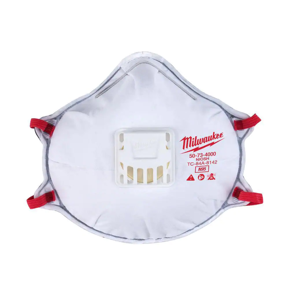 10 Pk N95 Valved Respirator w/Gaskt