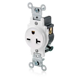 20A 250V WHITE SGL RECPTICAL