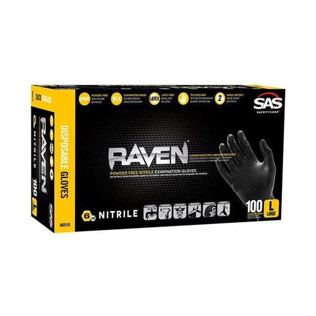 RAVEN 6MIL XL BLK DISPB GLOVES