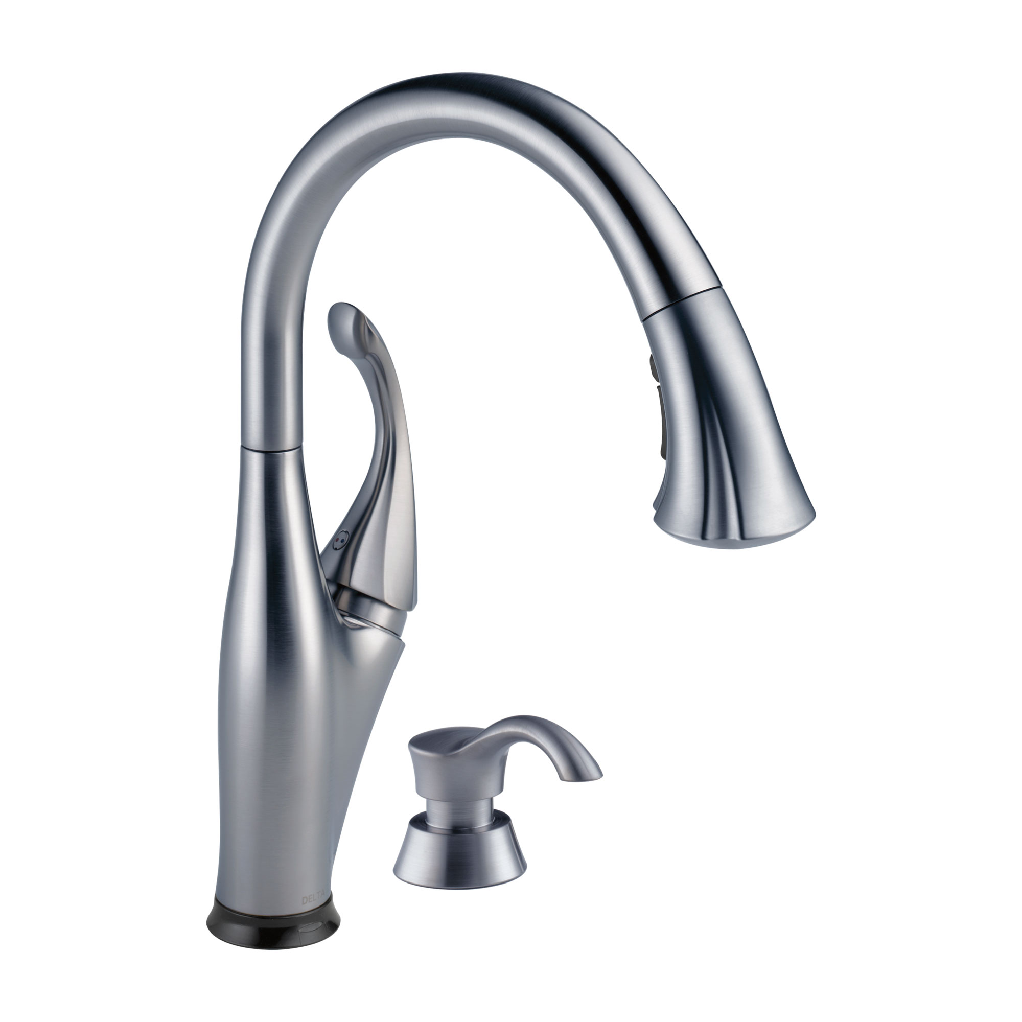 Single Handle Pull-Down Kitchen Faucet with Touch2O® Technology and Soap Dispenser