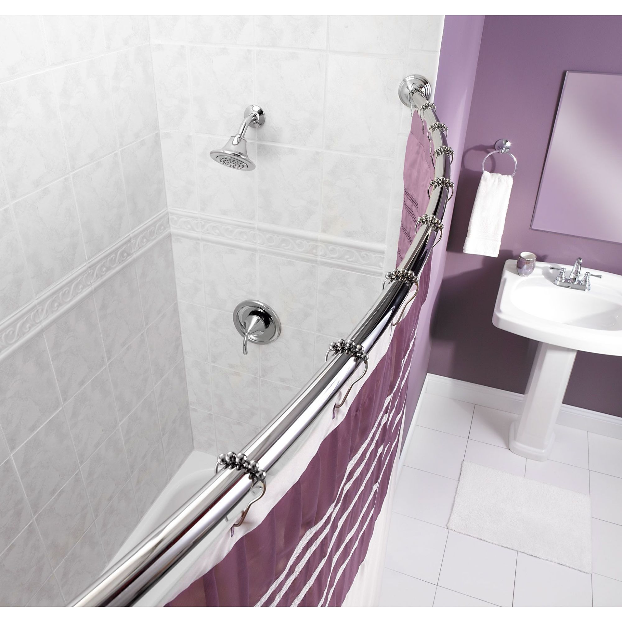 Moen Curved Shower Rods Chrome 5' Curved Shower Rod