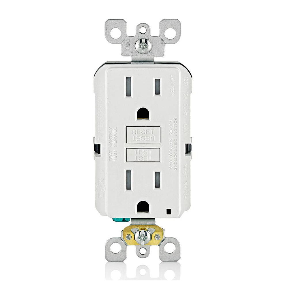 WHITE GFCI OUTLET TR