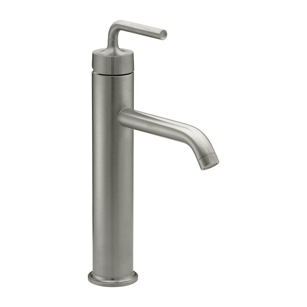 Kohler K-14404-4A-SN Purist Tall Single-handle Bathroom Sink Faucet with Straight Lever Handle Polished Nickel