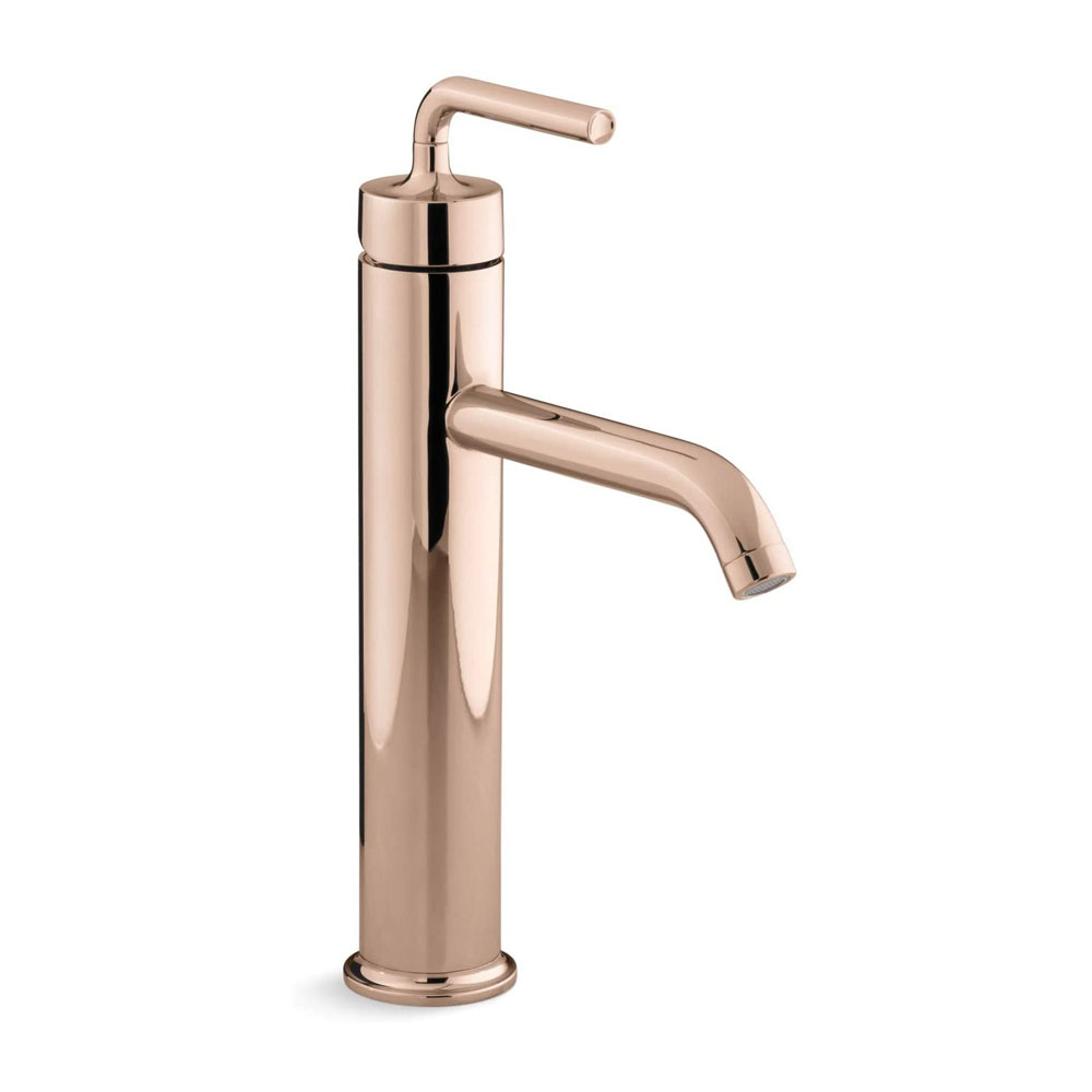 Kohler K-14404-4A-SN Purist Tall Single-handle Bathroom Sink Faucet with Straight Lever Handle Polished Nickel