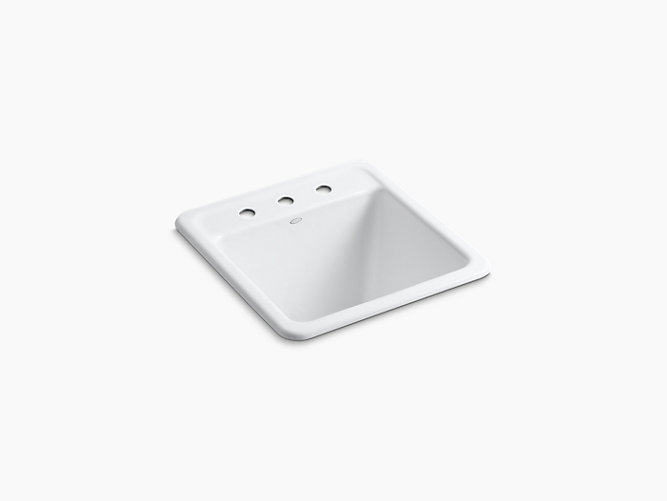 KOHLER  K-19022-3-0 Park Falls top/under-mount utility sink w/3 faucet holes