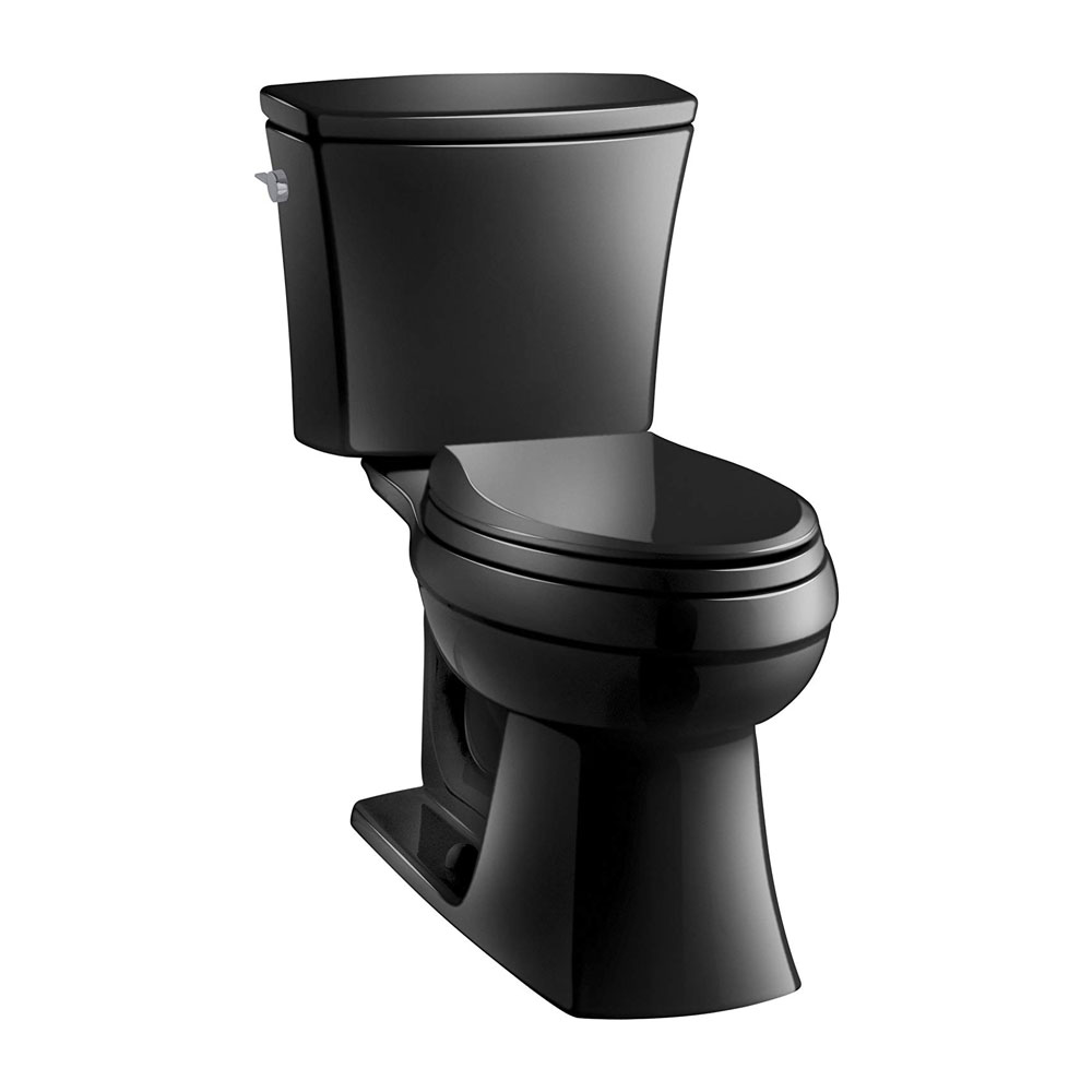 KOHLER  K-3755-7 Kelston Comfort Height 2-Piece Toilet with 1.28 GPF Black