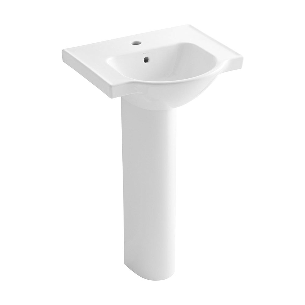 KOHLER  K-5265-1-0 5265-1-0 Veer Pedestal Bathroom Sink with Single Fauc