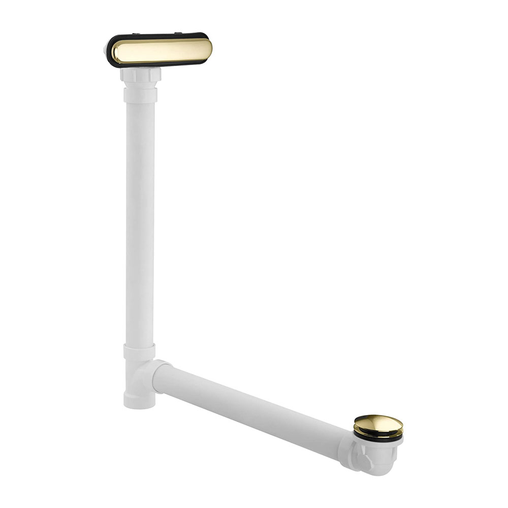 Kohler K-7272-PB Clearflo PVC Slotted Overflow Drain for Extra Deep Bathtubs Vibrant Polished Brass