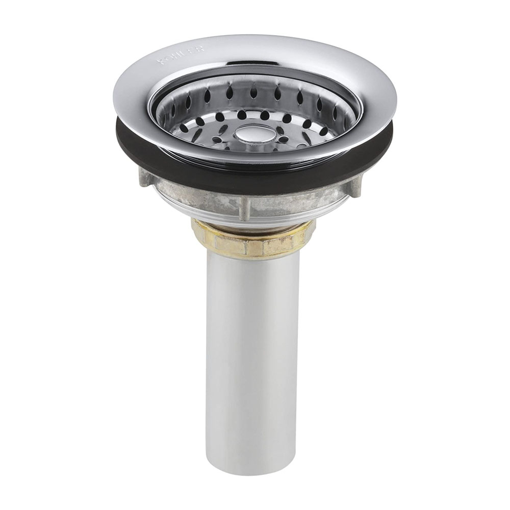 Kohler K-8813-CP Sink Strainer With Tailpiece, Polished Chrome