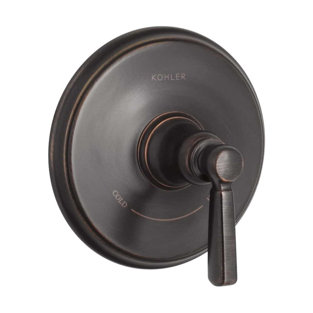 Kohler Bancroft® K-T10593-4-2BZ Valve trim with metal lever handle for thermostatic valve, requires valve Oil-rubbed Bronze