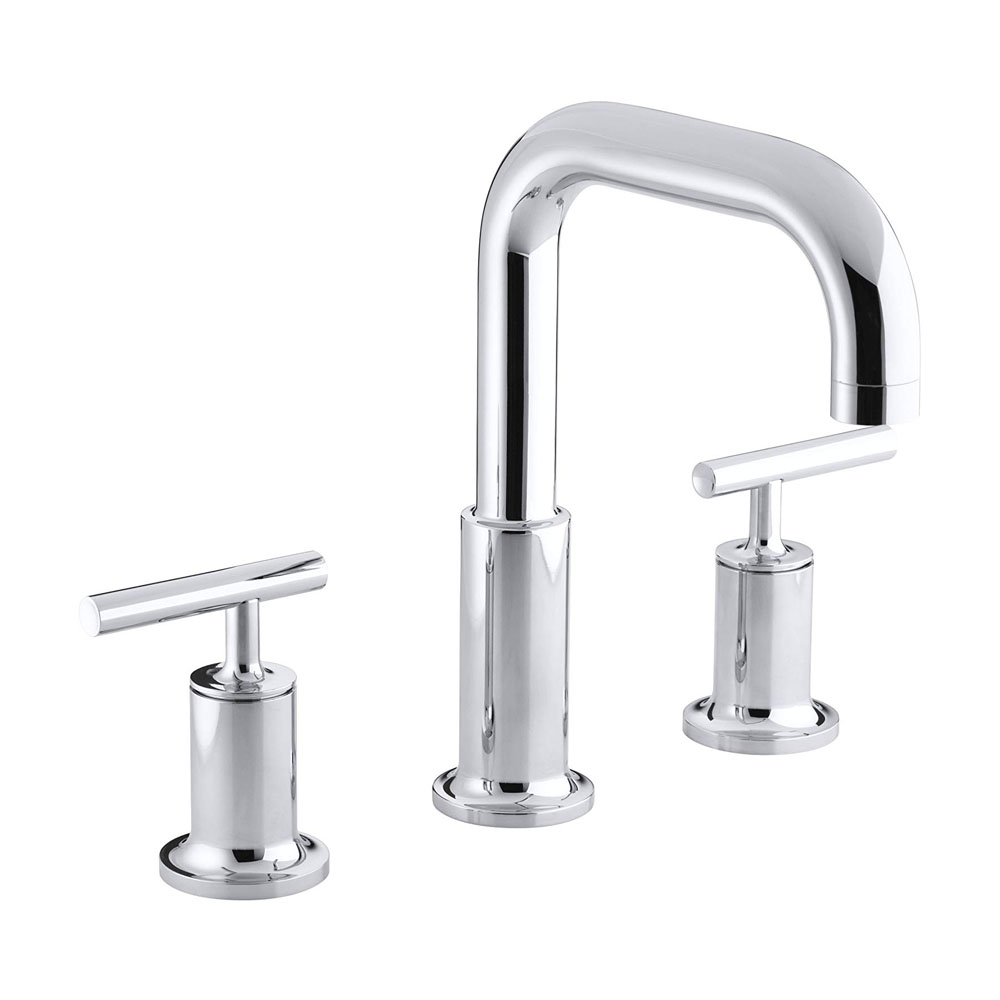 Kohler Purist® K-T14428-4-BV Deck-mount bath faucet trim for high-flow valve with lever handles, valve not included Vibrant Brushed Bronze