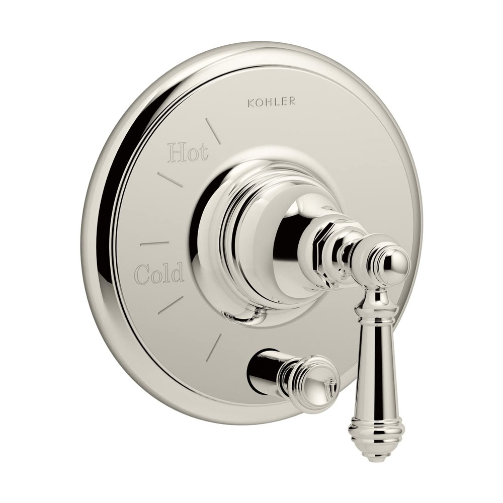 Kohler K-T72768-4 Artifacts Rite Temp Valve Trim with Diverter and Lever Handle, Satin Nickel Finish