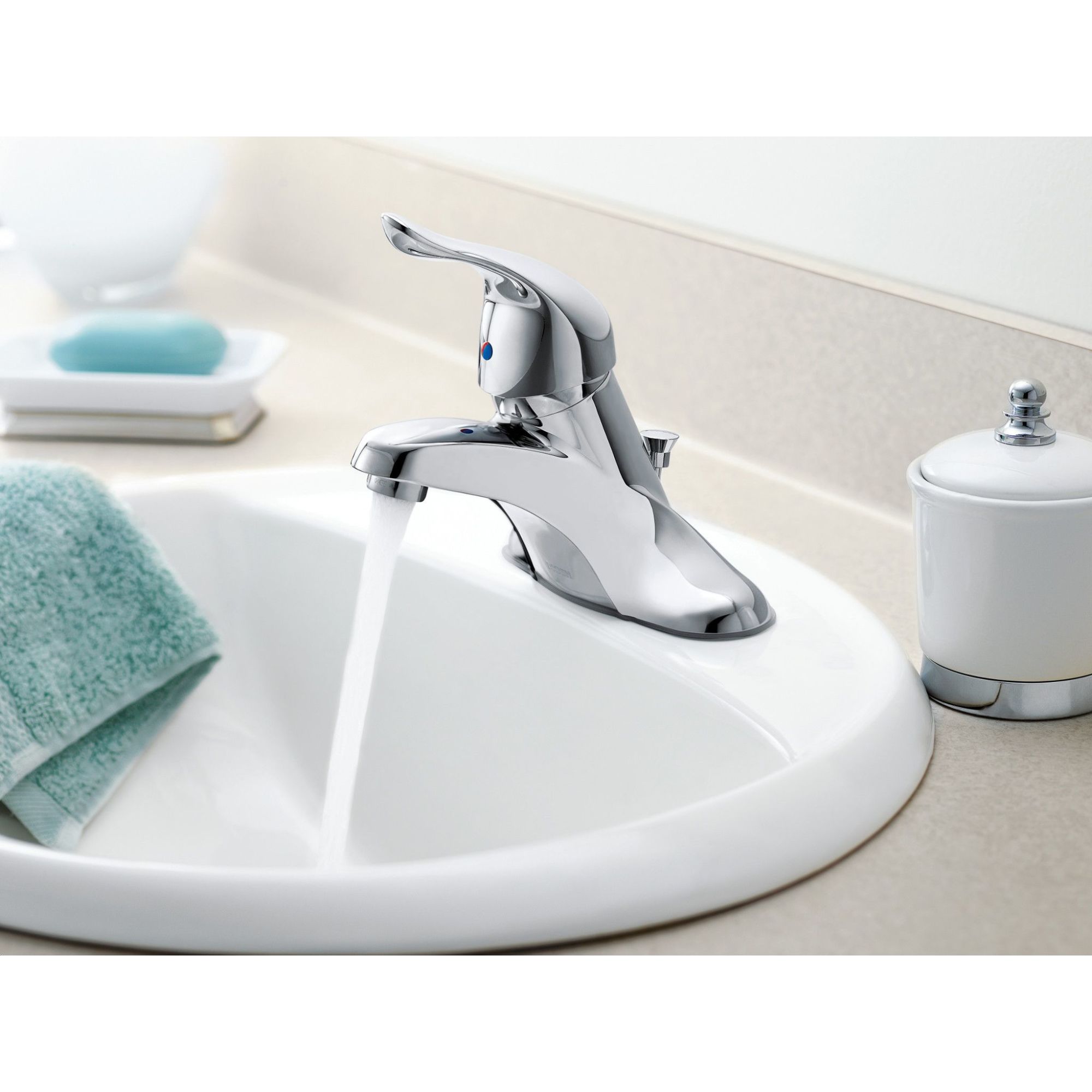 Moen L4621 Chateau Chrome 2024 One-Handle Low Arc Bathroom Faucet