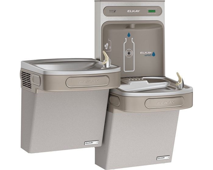 Elkay EZH2O Bottle Filling Station & Versatile Bi-Level ADA Cooler, Filtered 8 GPH Light Gray