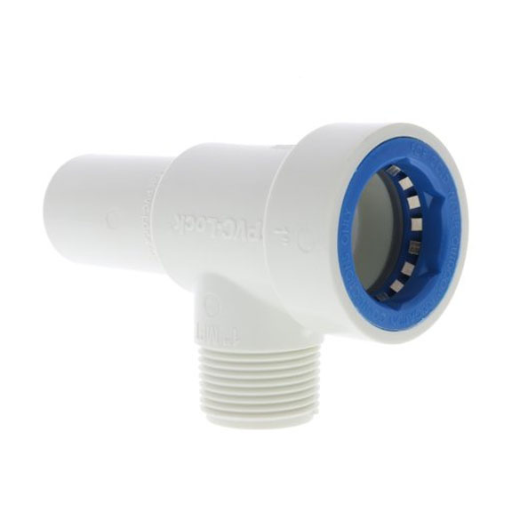 Hydro-Rain PVCL-476-010 1 in. PVCL x MIPT x Spigot Manifold Tee
