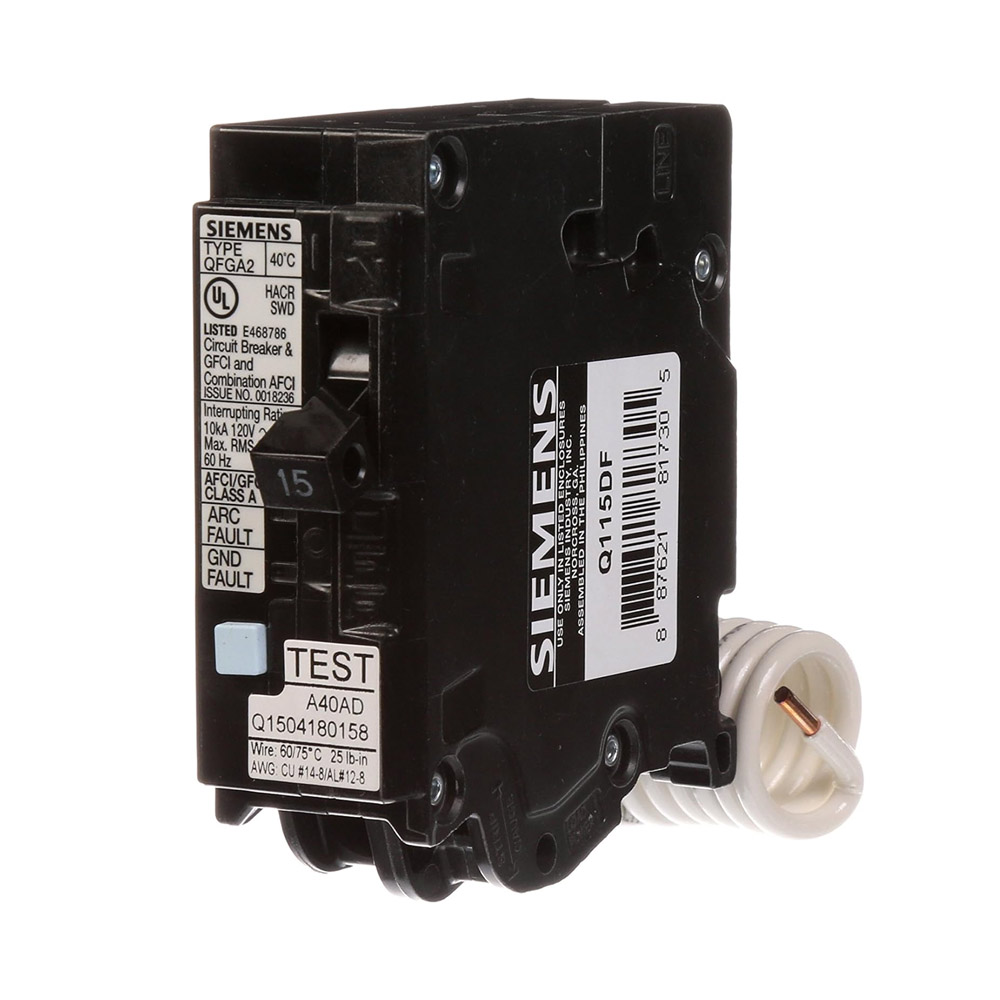 BRKR QFGA2 AFCI/GFCI 1P 15A