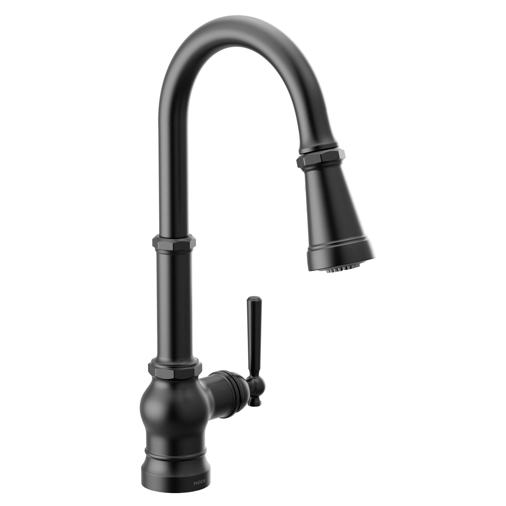 Moen Paterson Matte black one-handle pulldown single mount bar faucet