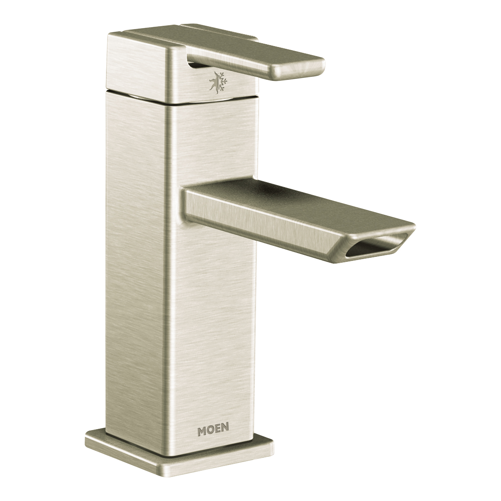 Moen 90 Degree Brushed Nickel One Handle 1.0 GPM Bathroom Faucet