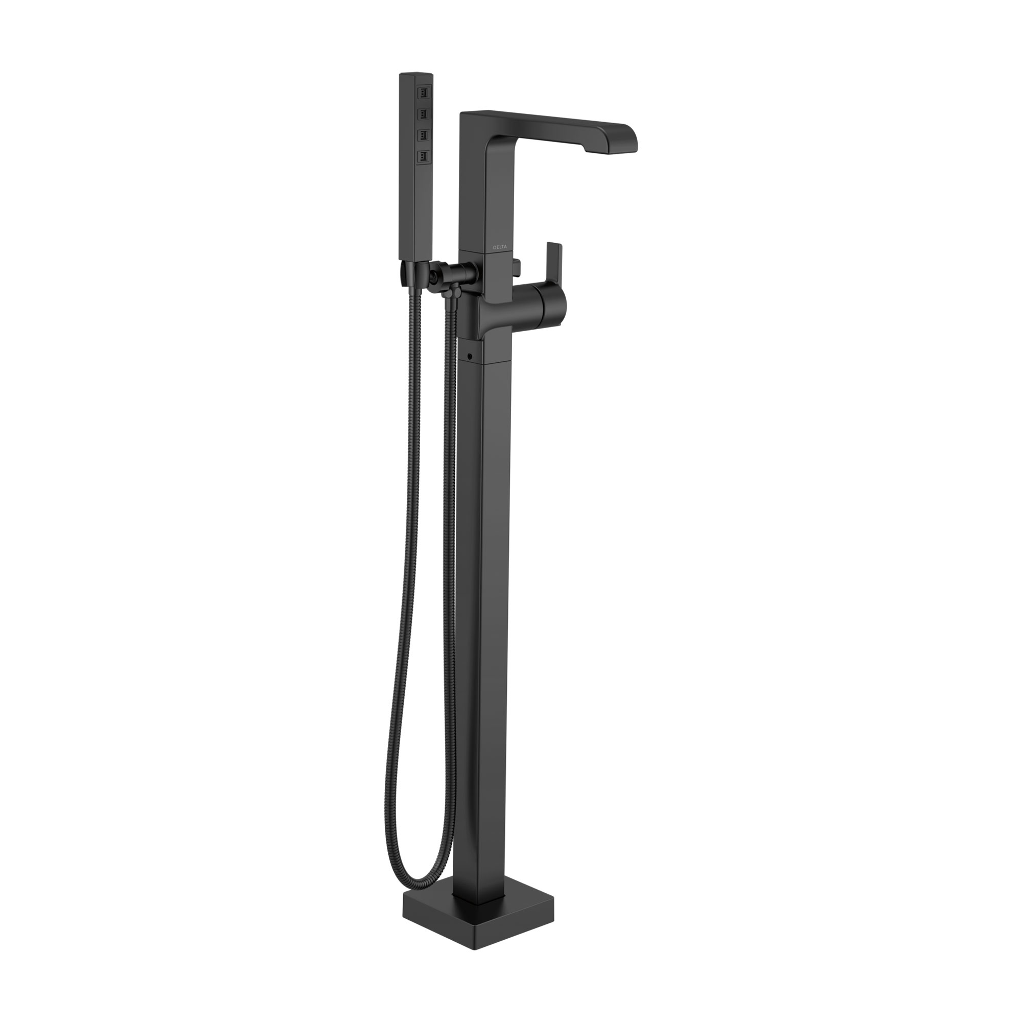 Single Handle Floor Mount Tub Filler Trim with Hand Shower