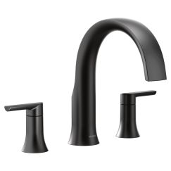 Moen Doux Matte black two-handle roman tub faucet