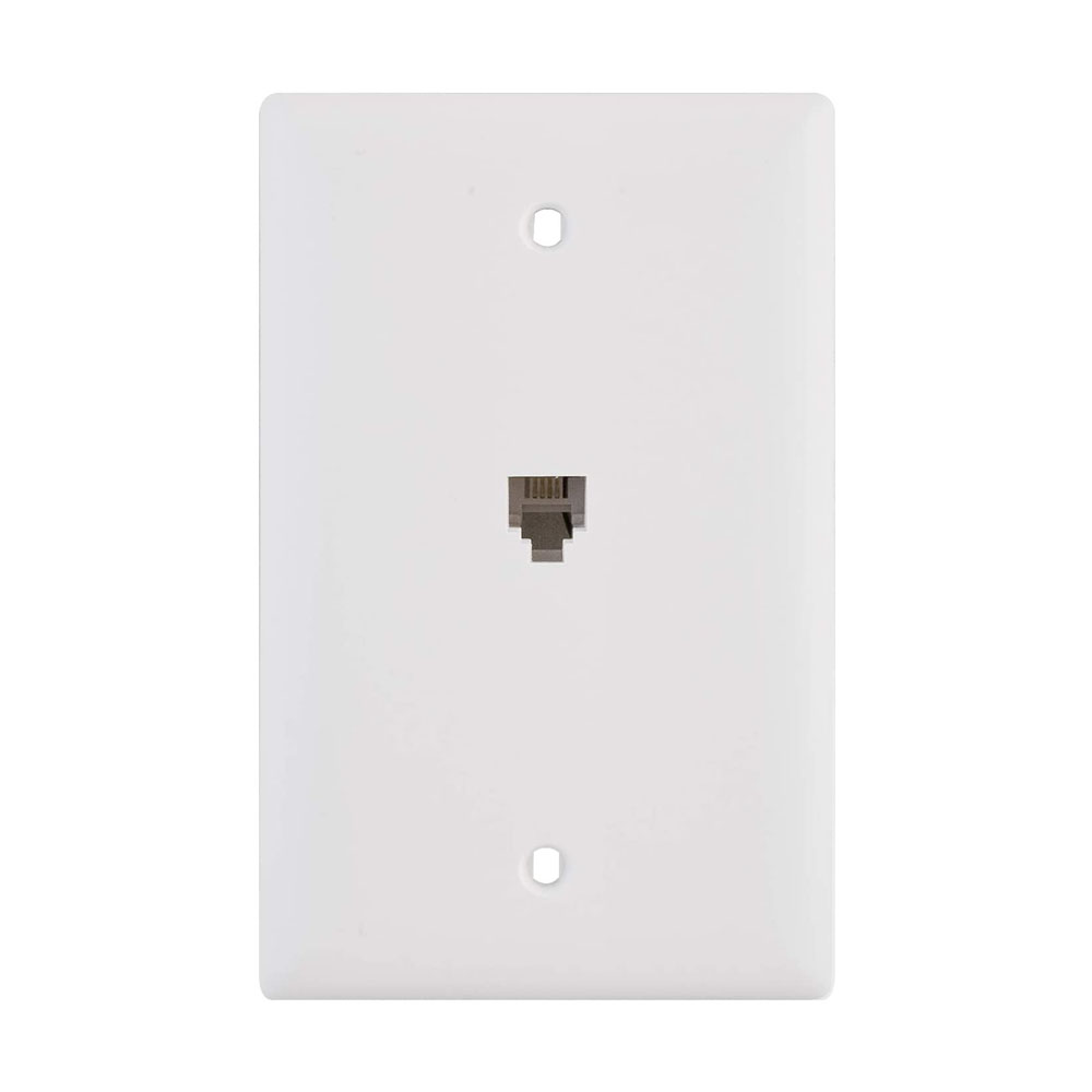 Wall Plate, Phone Jack, White Nylon