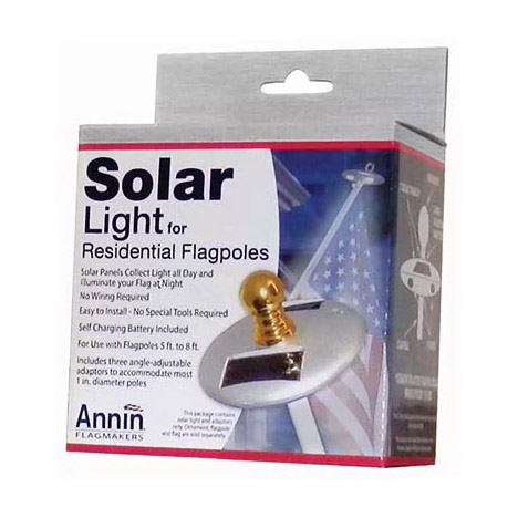 Annin Flag Pole Solar Light, Mini, Silver