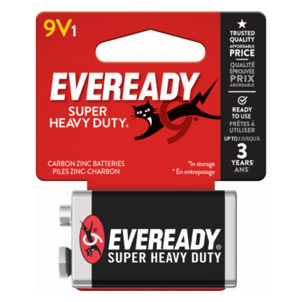 Eveready 9V Super Heavy-Duty Carbon Zinc Battery