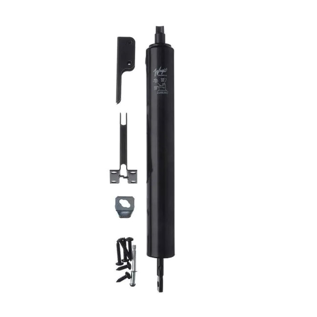 Black, Pneumatic Door Closer, For Light Weight Storm Doors