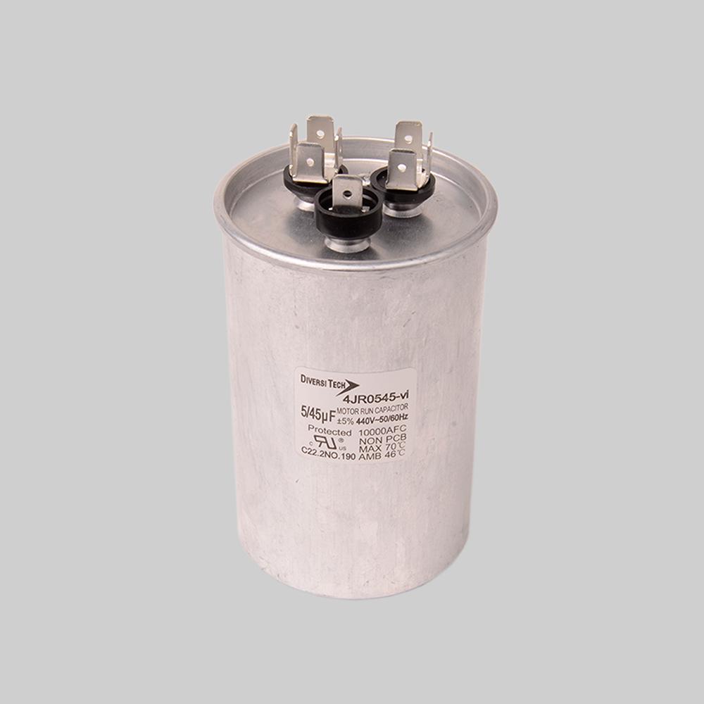 Motor run capacitor, 440V, round, 45+5µF