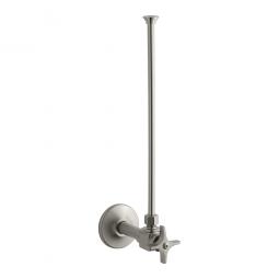 Kohler K-7637-BN Single 3/8'' Angle Supplies with Stop, Cross-handle, and Annealed Vertical Tube Vibrant Brushed Nickel